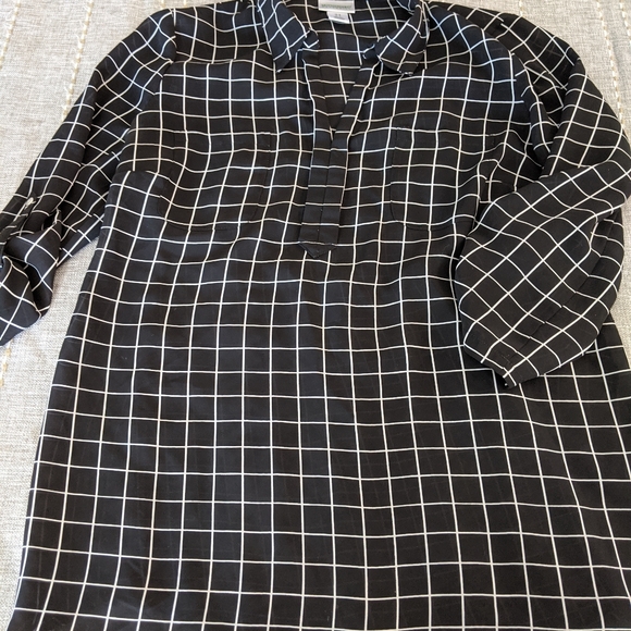 Windowpane maternity blouse - Picture 1 of 2